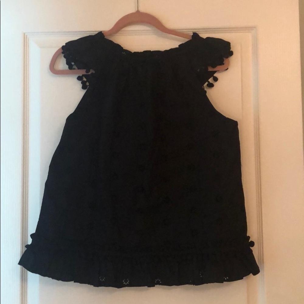 J Crew NWT black eyelet top